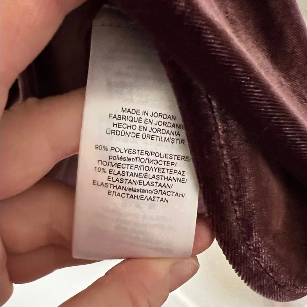 Ralph Lauren plum Velvet 3/4 sleeve Top Large - Picture 5 of 6